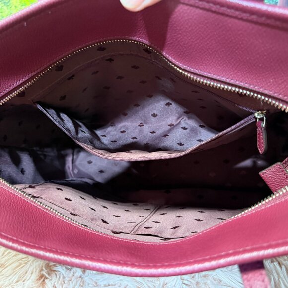 EUC Kate Spade Lori Large Textured Tote- Blackberry w/ COA - Picture 9 of 12